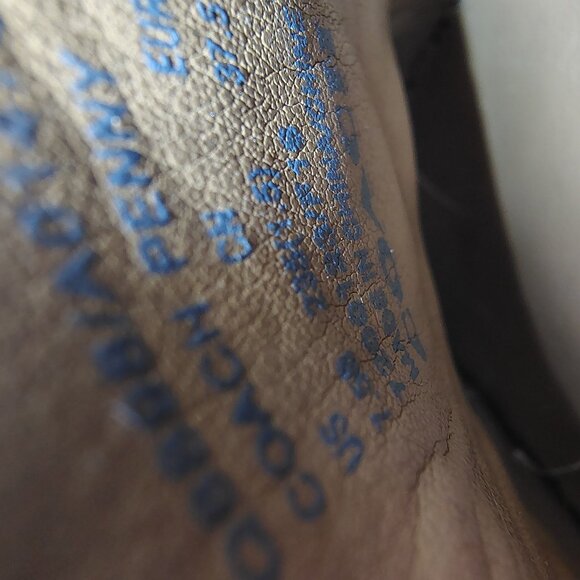 Coach Penny Loafers Womens Size 7.5 Pewter Metallic Pebbled Leather Moc - Picture 15 of 16